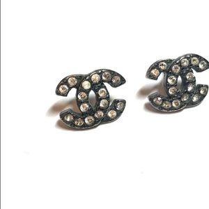 Beautiful Channel Gunmetal Earrings